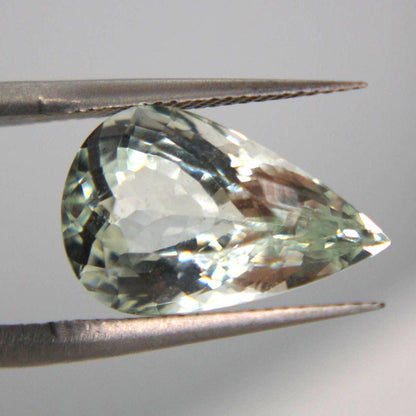 Natural Green Beryl Gemstone | 4.68 Ct Pear Cut Certified Light Yellowish Green
