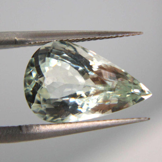 Natural Green Beryl Gemstone | 4.68 Ct Pear Cut Certified Light Yellowish Green