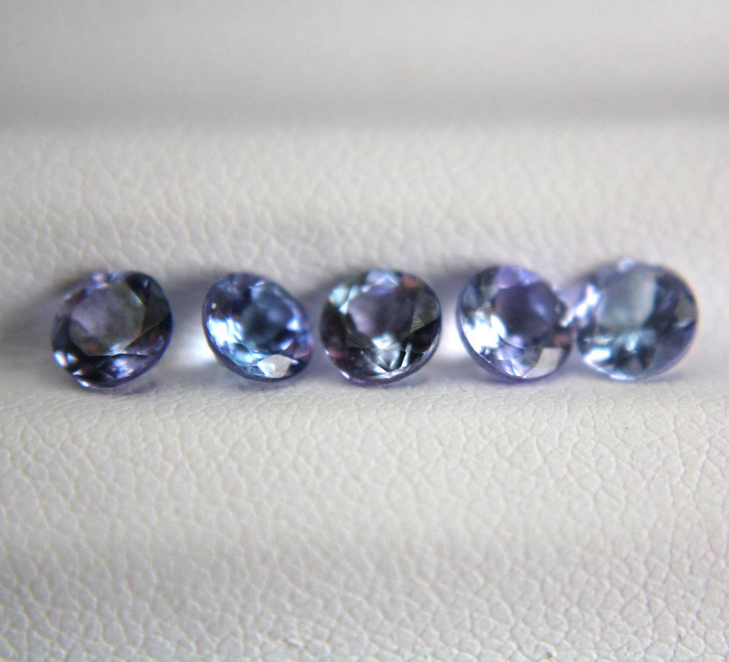 5 Natural Bi-Color Tanzanites 2.07 TCW Certified Gemstone Lot | Round Cut Tanzanite Parcel