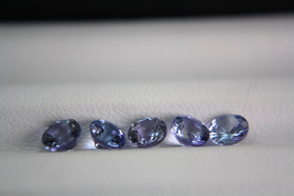 5 Natural Bi-Color Tanzanites 2.07 TCW Certified Gemstone Lot | Round Cut Tanzanite Parcel
