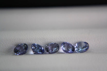 5 Natural Bi-Color Tanzanites 2.07 TCW Certified Gemstone Lot | Round Cut Tanzanite Parcel