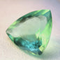 Large Natural Fluorite Gemstone | 17.67 Ct Trillion Cut Bluish Green Certified Fluorite