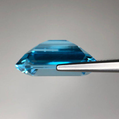 Natural Blue Topaz Gemstone | Emerald Cut 24.91 Ct Certified Loose Stone