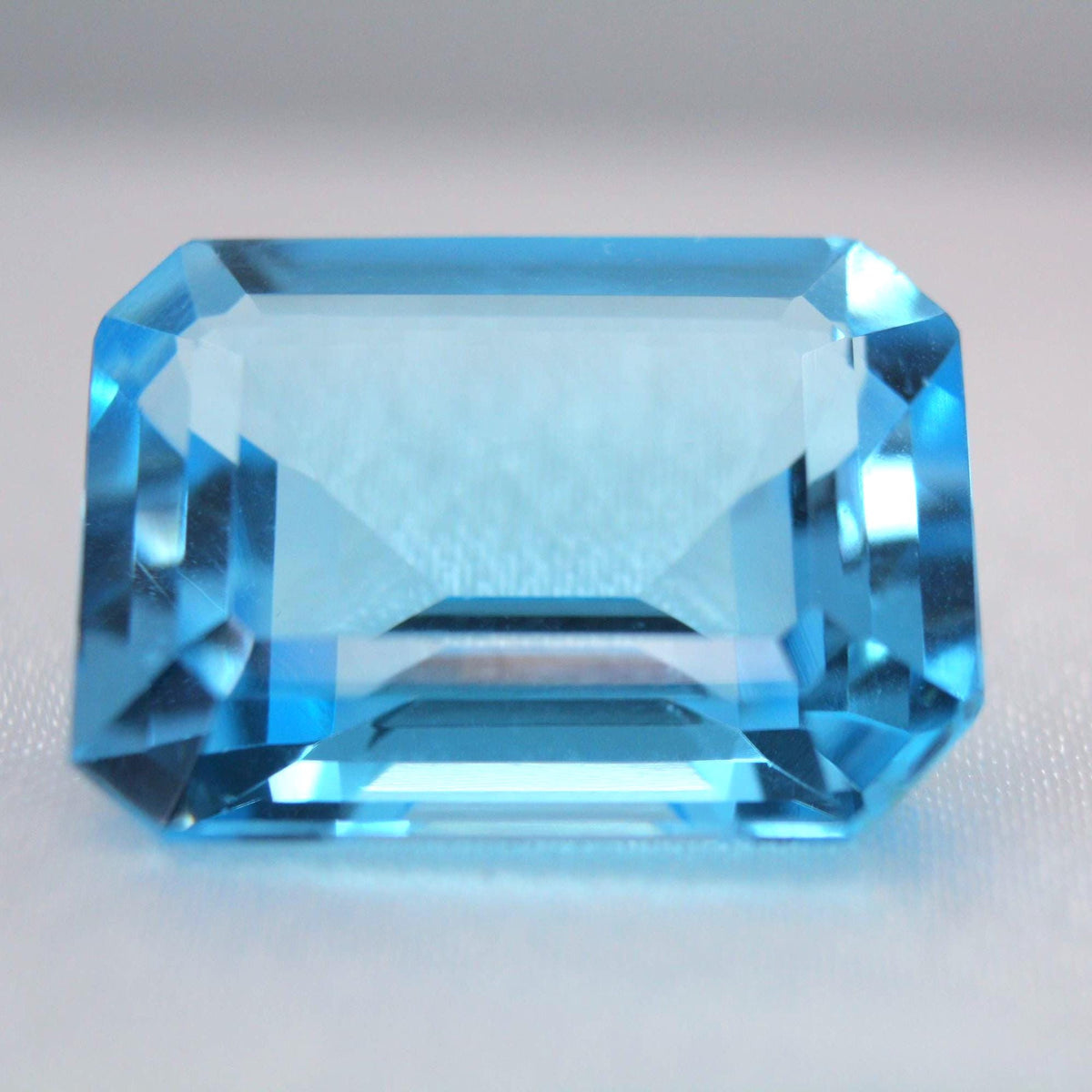 Natural Blue Topaz Gemstone | Emerald Cut 24.91 Ct Certified Loose Stone