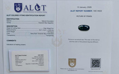 Natural Parti Sapphire 1.29 Ct | Blue Green Sapphire | Certified Sapphire