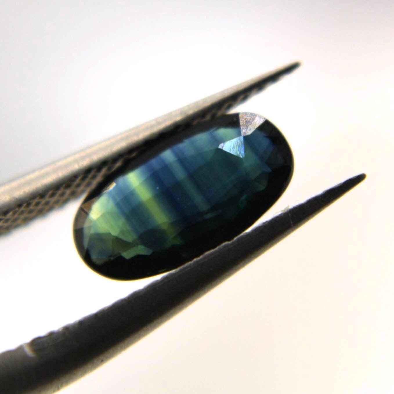 Natural Parti Sapphire 1.29 Ct | Blue Green Sapphire | Certified Sapphire
