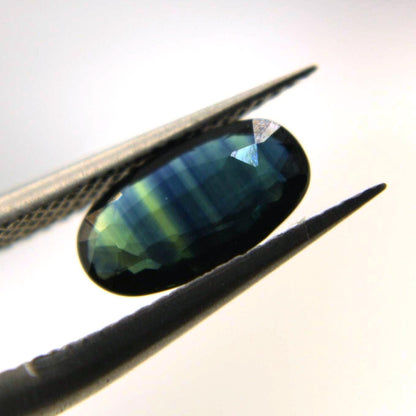 Natural Parti Sapphire 1.29 Ct | Blue Green Sapphire | Certified Sapphire