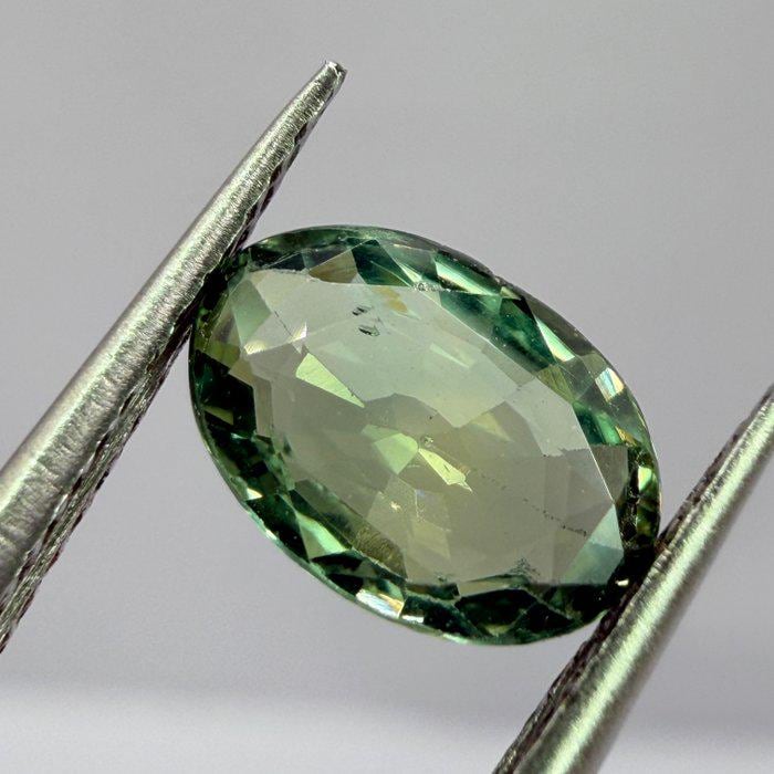 Natural Green Sapphire Oval Gemstone | Unheated Teal Corundum (1.03 Ct, IGI Certified)