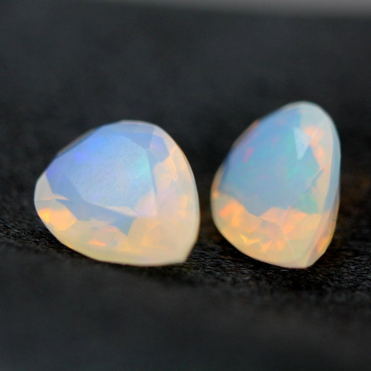 Natural Crystal Opal Pair 4.51ct Pear Cut Certified Matching Gemstones