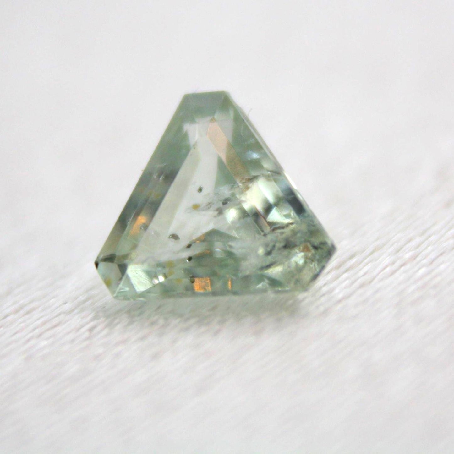 Unheated Montana Sapphire 0.45ct Trillion Cut Green Gemstone