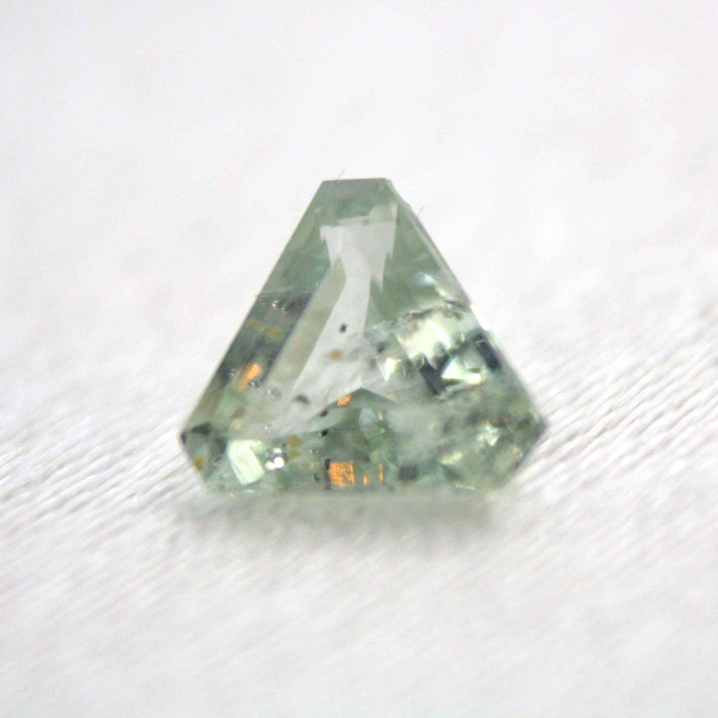 Unheated Montana Sapphire 0.45ct Trillion Cut Green Gemstone