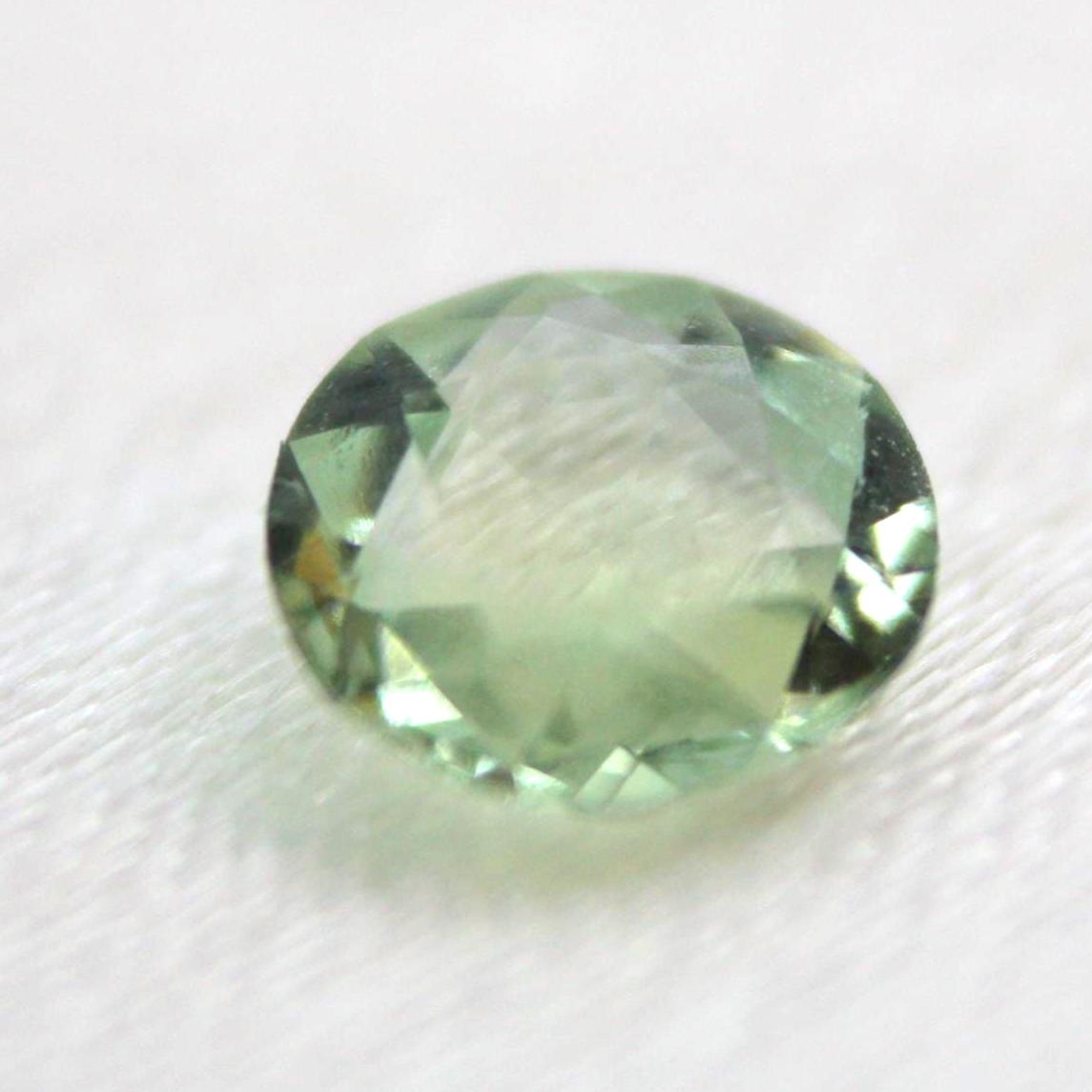 Unheated Montana Sapphire 0.50 ct Green Round Faceted Gemstone | American Mined Collector Stone