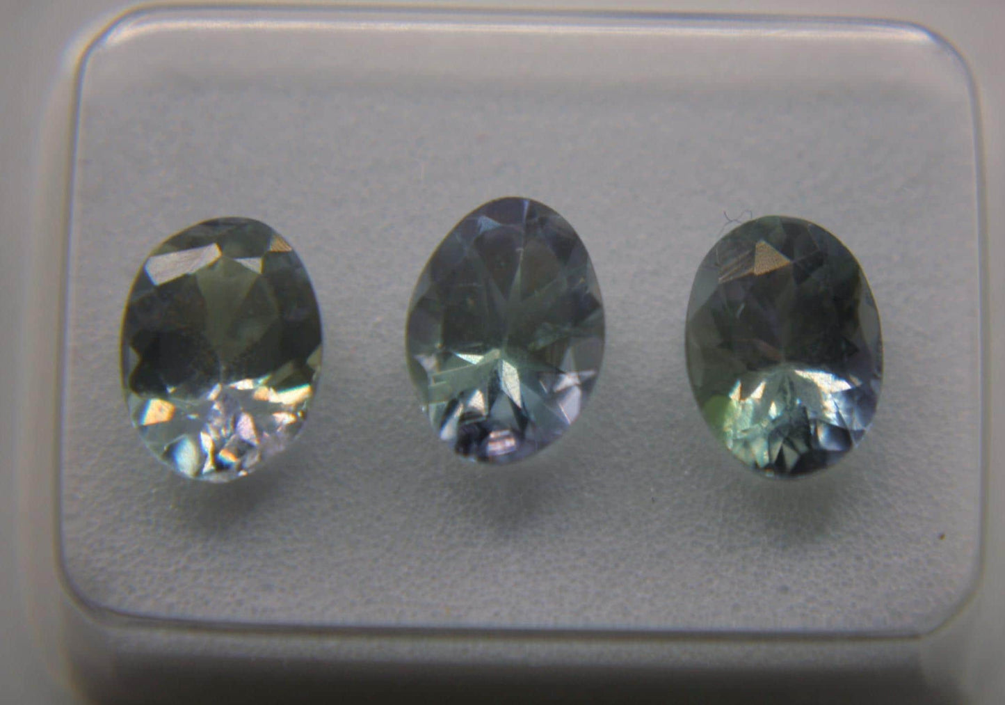 Certified Bi-Color Tanzanite Gemstones | 2.45 TCW Matched Oval Set