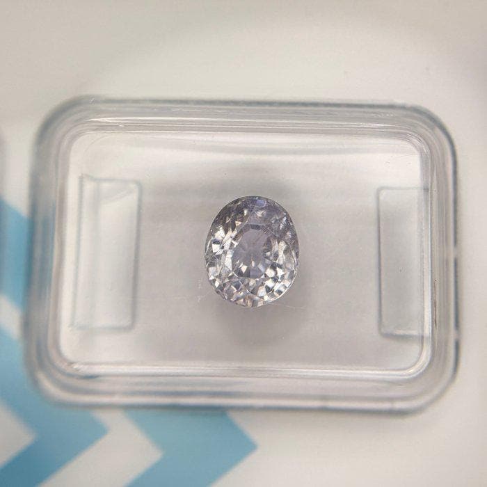 Natural Violet Grey Sapphire 1.90 Ct Oval Gemstone (IGI Certified)