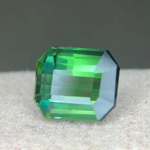 Natural Green Tourmaline 2.00 Ct Emerald Cut Gemstone | Certified Elbaite Tourmaline