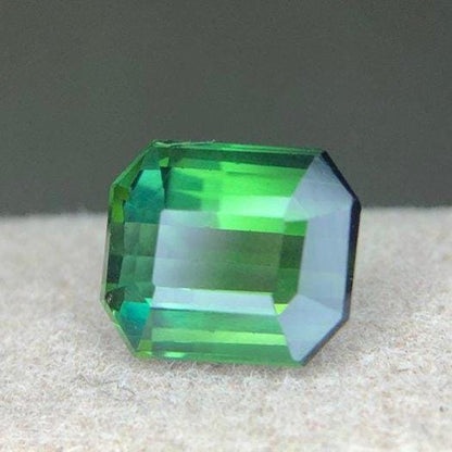 Natural Green Tourmaline 2.00 Ct Emerald Cut Gemstone | Certified Elbaite Tourmaline