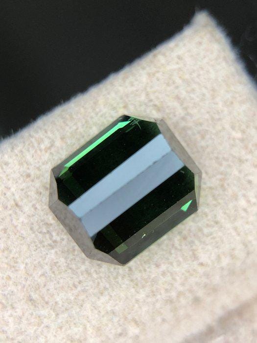 Natural Green Tourmaline Gemstone | 2.90 Ct Emerald Cut Certified Elbaite Loose Stone