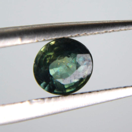 Unheated Blue-Green Sapphire Oval Gemstone | Teal Parti Sapphire (0.80 Ct)