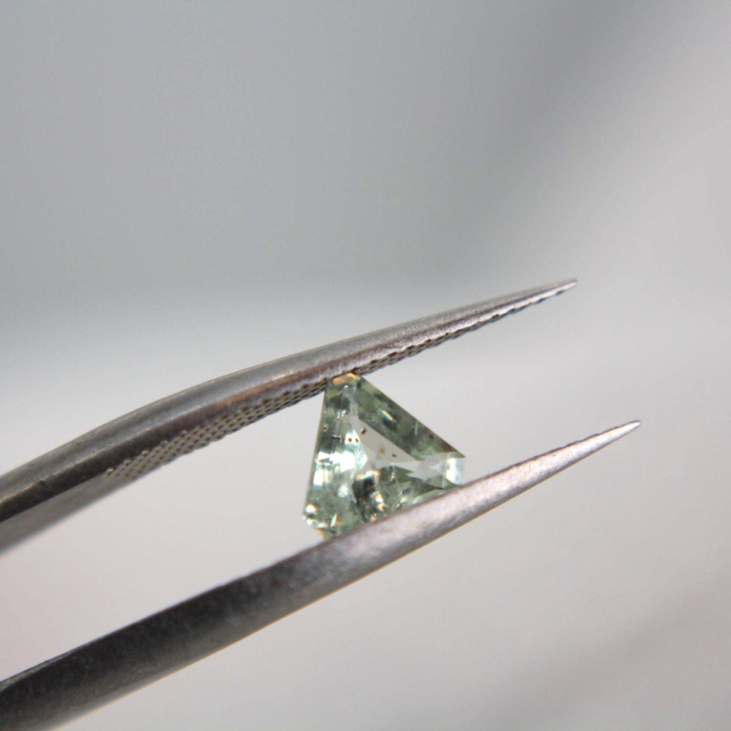 Unheated Montana Sapphire 0.45ct Trillion Cut Green Gemstone