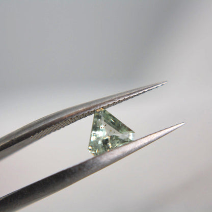Unheated Montana Sapphire 0.45ct Trillion Cut Green Gemstone