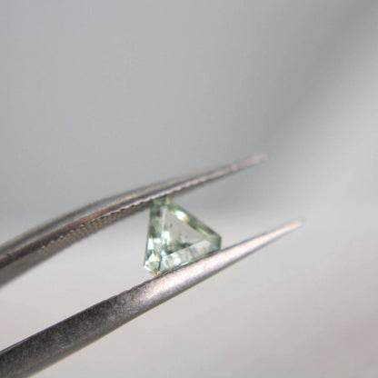 Unheated Montana Sapphire 0.45ct Trillion Cut Green Gemstone