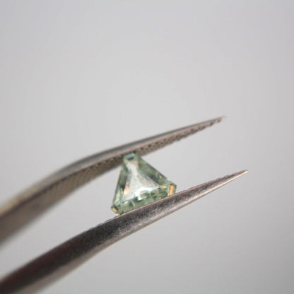 Unheated Montana Sapphire 0.45ct Trillion Cut Green Gemstone