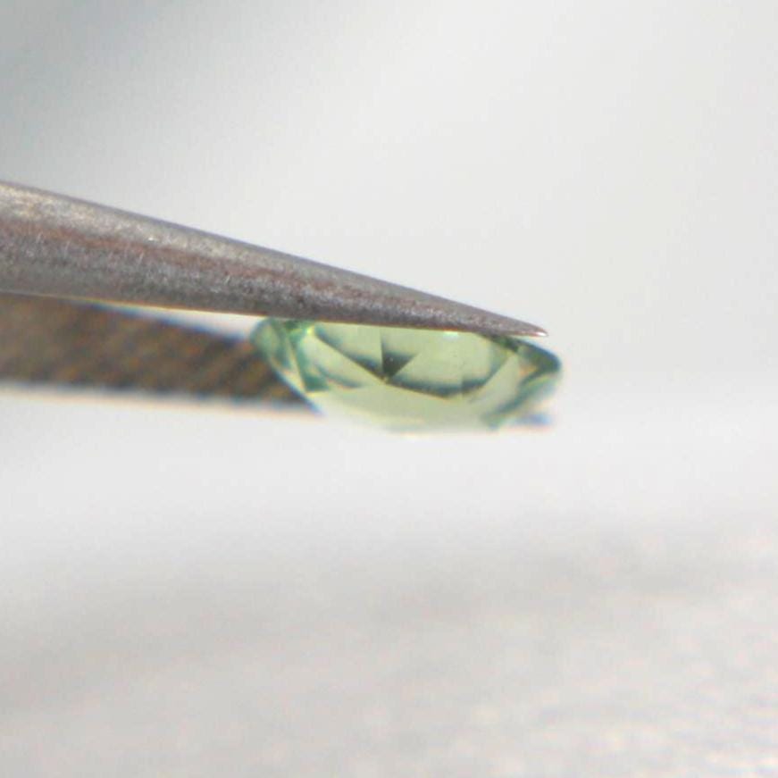 Unheated Montana Sapphire 0.50 ct Green Round Faceted Gemstone | American Mined Collector Stone