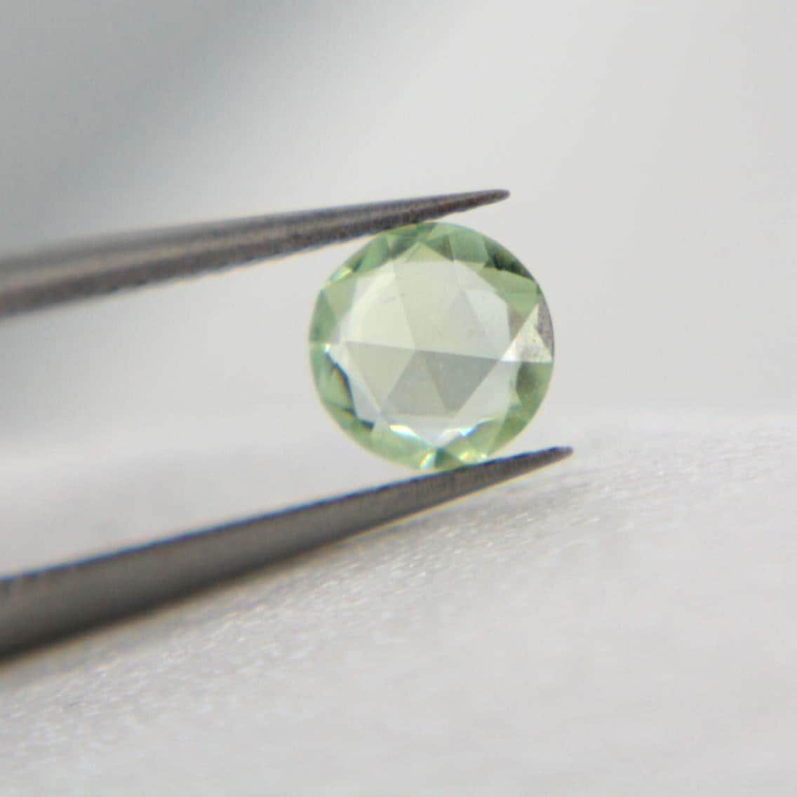 Unheated Montana Sapphire 0.50 ct Green Round Faceted Gemstone | American Mined Collector Stone