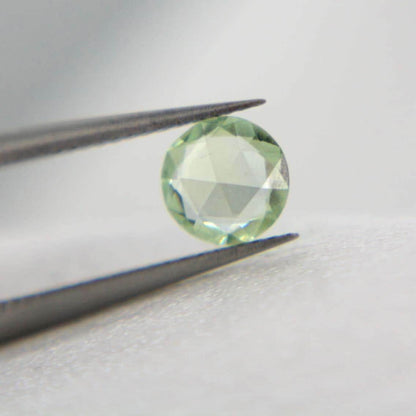 Unheated Montana Sapphire 0.50 ct Green Round Faceted Gemstone | American Mined Collector Stone