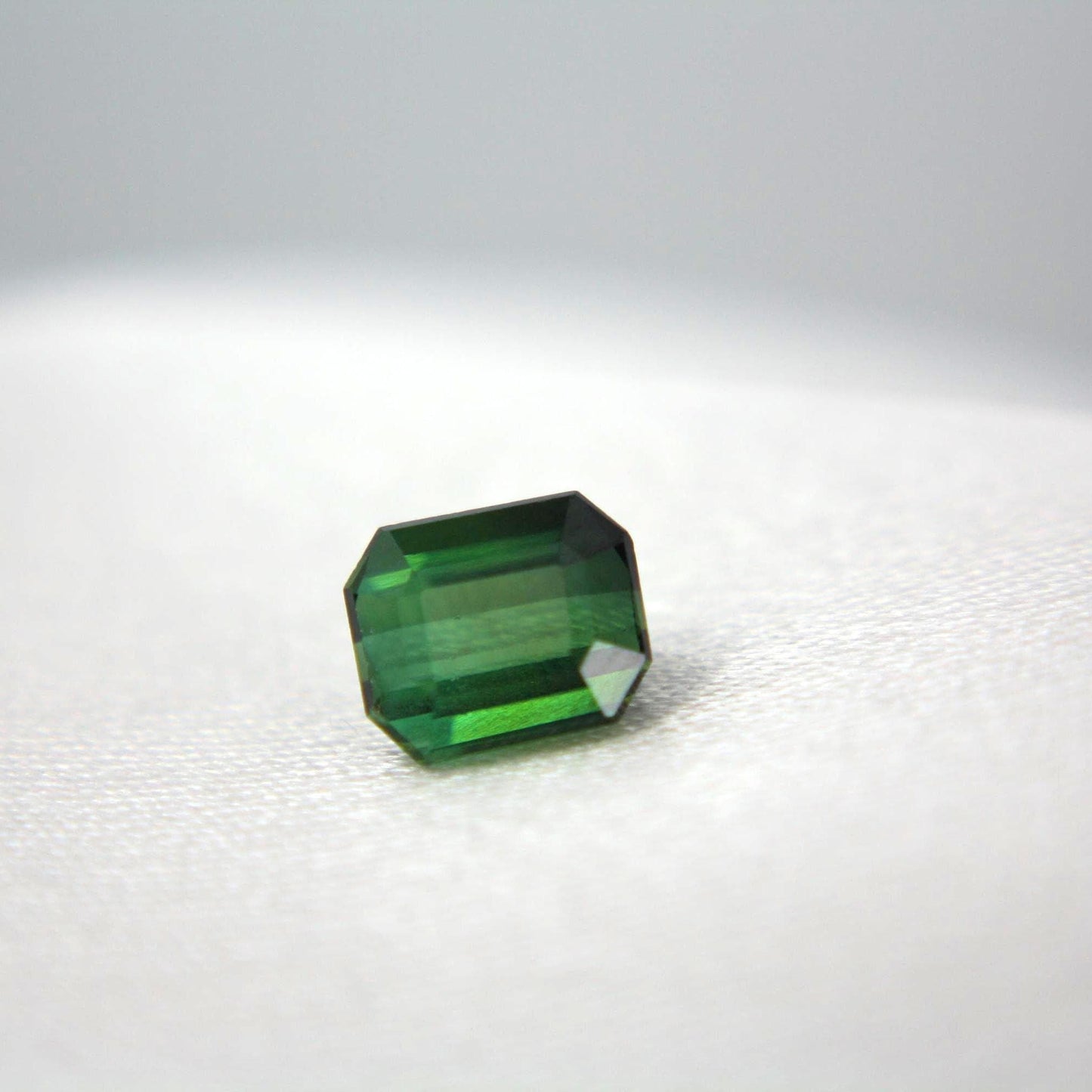 Natural Green Tourmaline 2.00 Ct Emerald Cut Gemstone | Certified Elbaite Tourmaline
