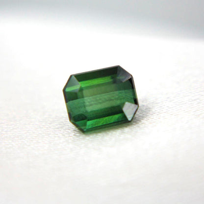 Natural Green Tourmaline 2.00 Ct Emerald Cut Gemstone | Certified Elbaite Tourmaline