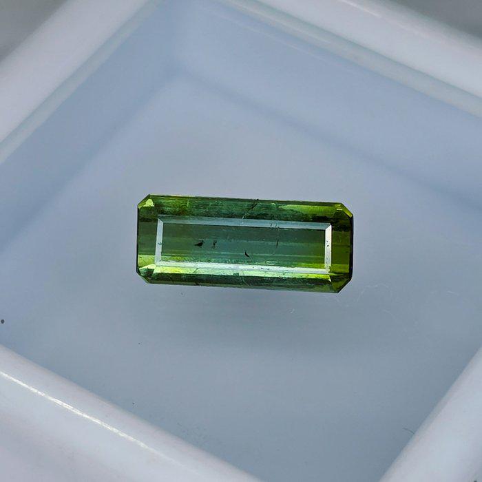 Natural Green-Blue Bi-Color Tourmaline Verdelite 2.84 Ct Emerald Cut Certified Gemstone | Long Rectangular Tourmaline