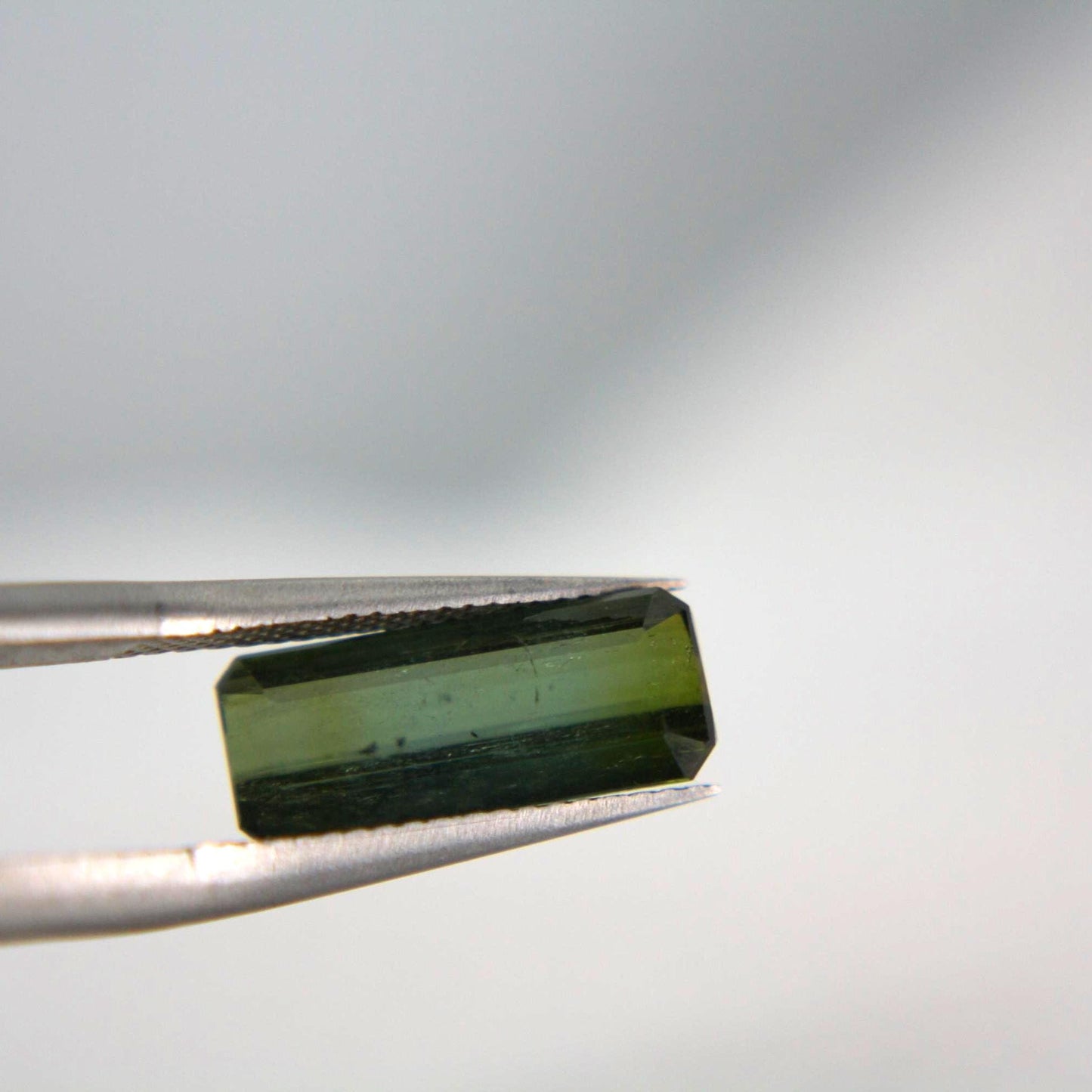 Natural Green-Blue Bi-Color Tourmaline Verdelite 2.84 Ct Emerald Cut Certified Gemstone | Long Rectangular Tourmaline
