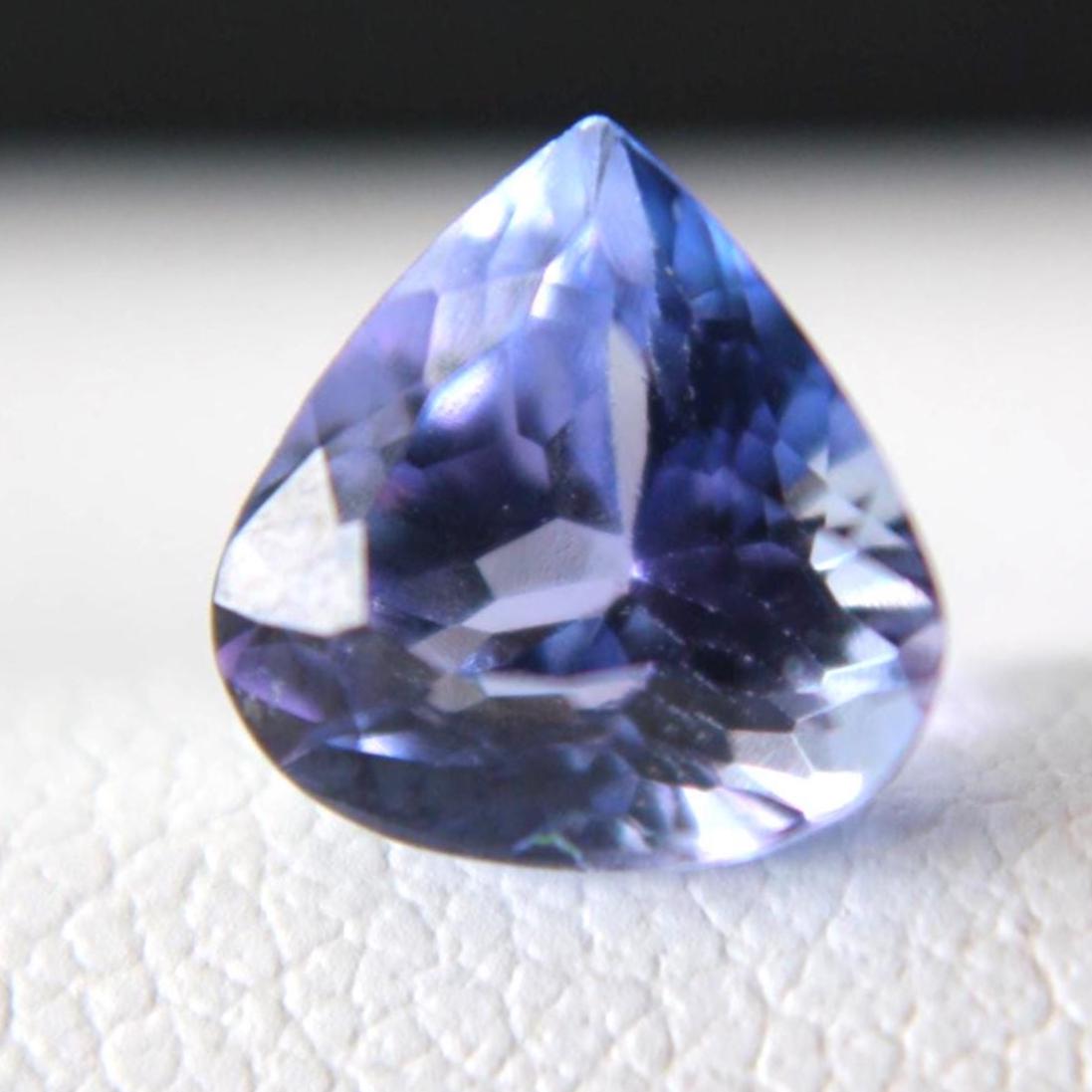 Natural Tanzanite 1.19 Ct Pear Cut | Certified Transparent Trillion Tanzanite