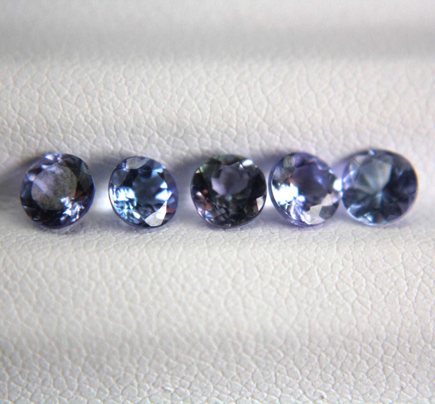 5 Natural Bi-Color Tanzanites 2.07 TCW Certified Gemstone Lot | Round Cut Tanzanite Parcel
