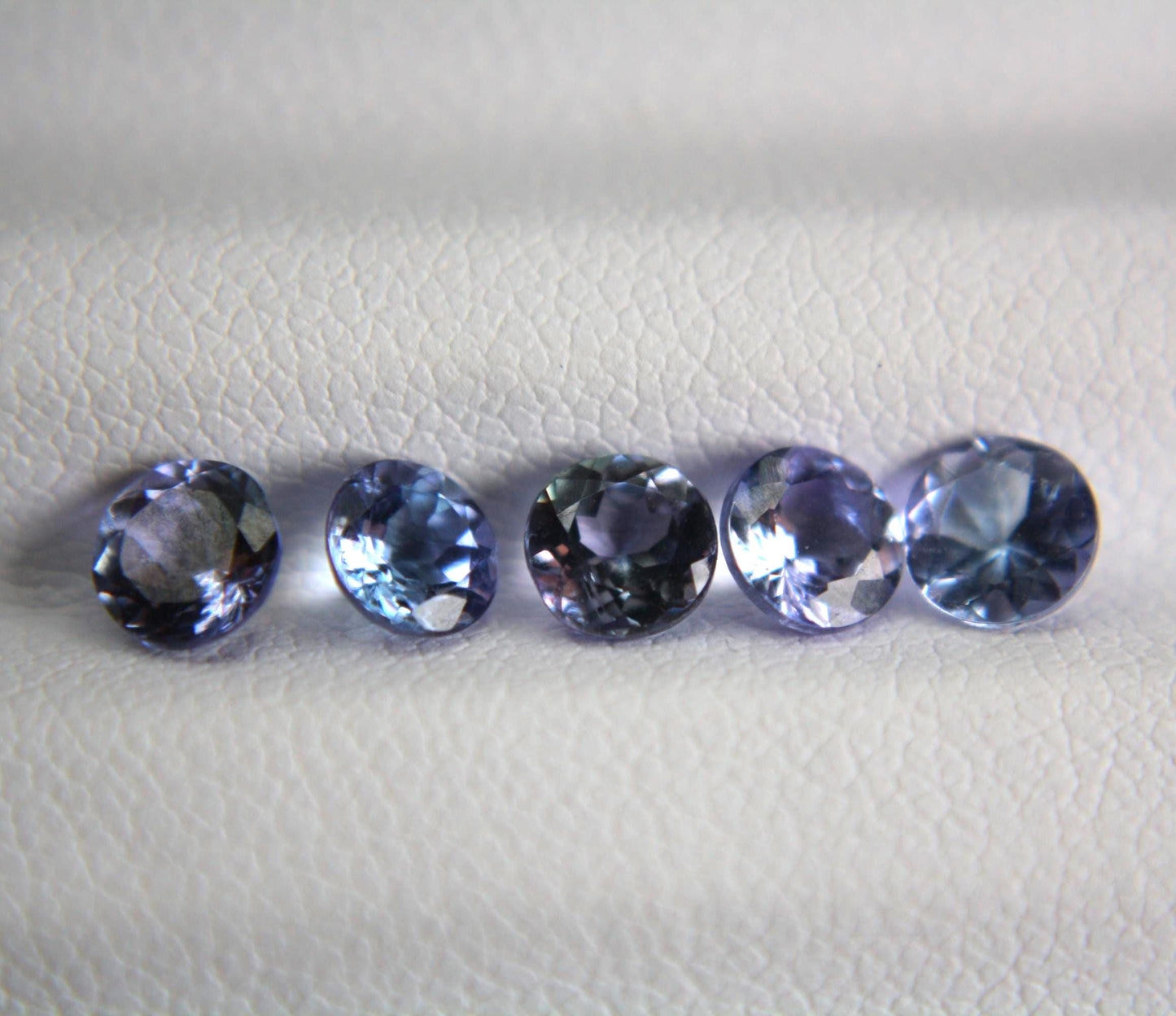 5 Natural Bi-Color Tanzanites 2.07 TCW Certified Gemstone Lot | Round Cut Tanzanite Parcel