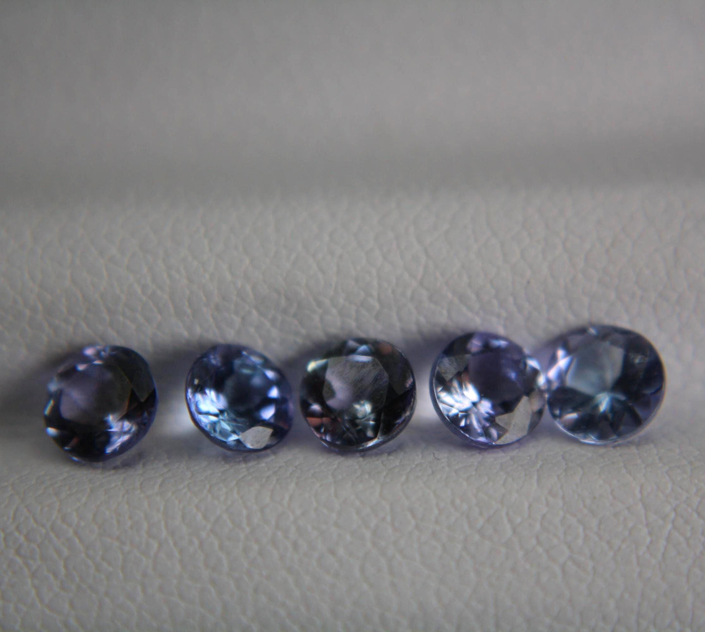 5 Natural Bi-Color Tanzanites 2.07 TCW Certified Gemstone Lot | Round Cut Tanzanite Parcel