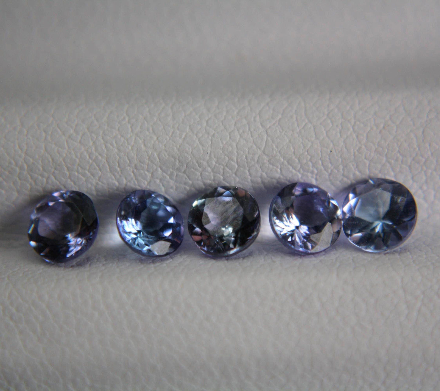 5 Natural Bi-Color Tanzanites 2.07 TCW Certified Gemstone Lot | Round Cut Tanzanite Parcel