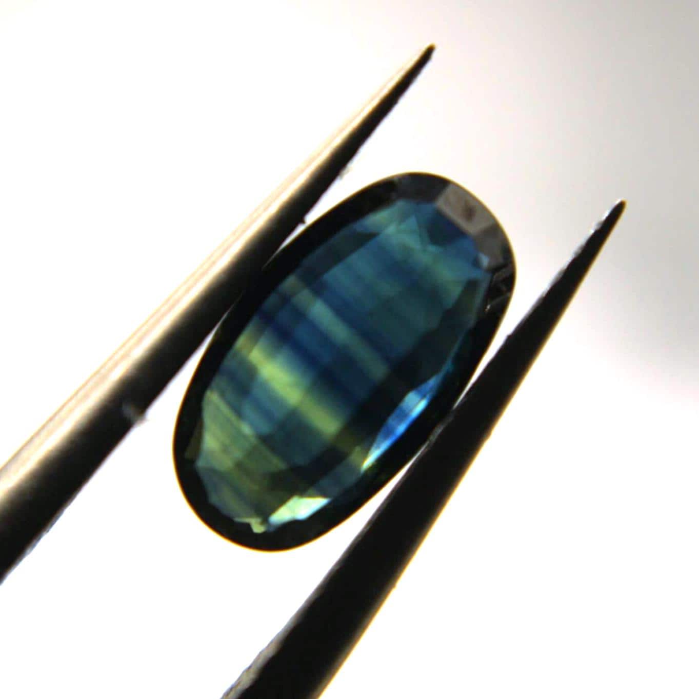 Natural Parti Sapphire 1.29 Ct | Blue Green Sapphire | Certified Sapphire