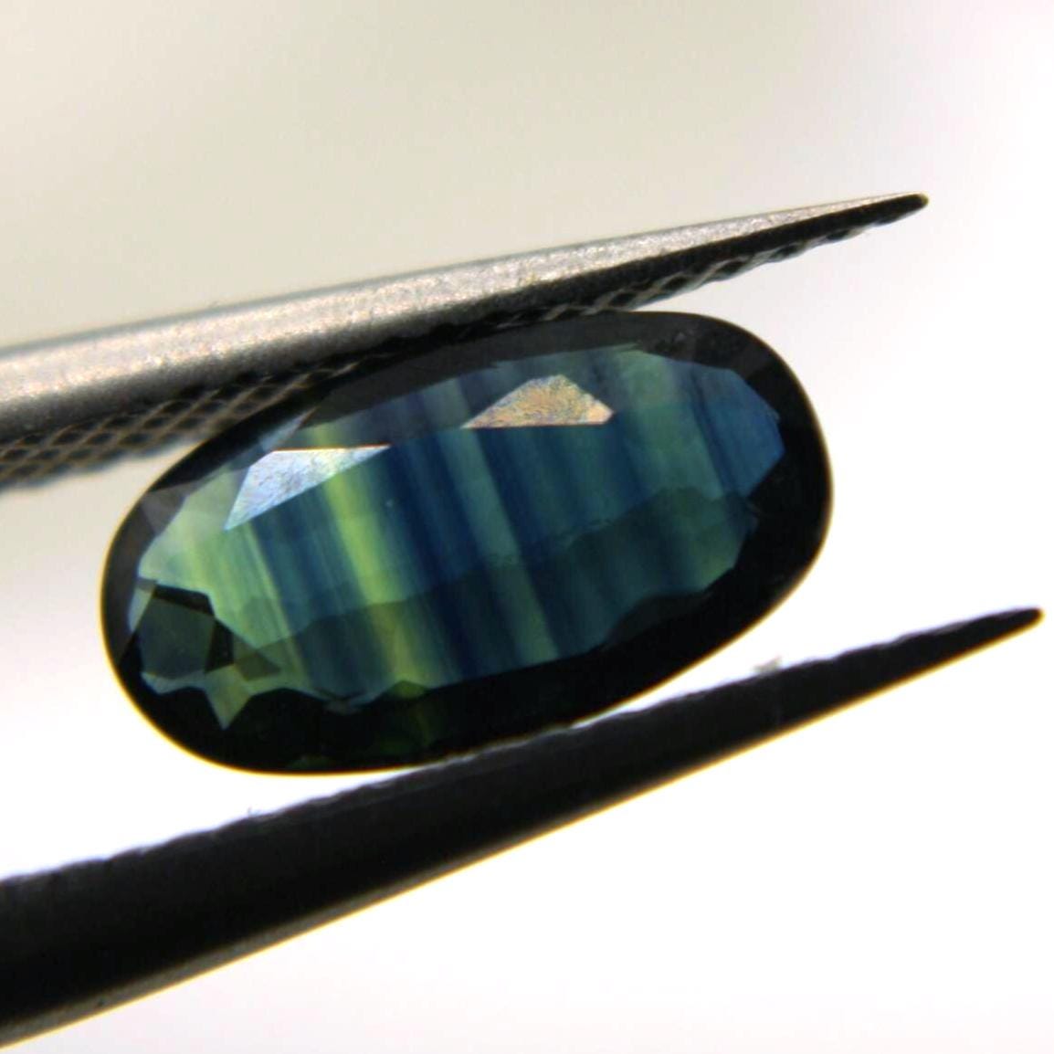 Natural Parti Sapphire 1.29 Ct | Blue Green Sapphire | Certified Sapphire