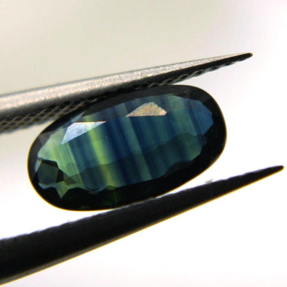 Natural Parti Sapphire 1.29 Ct | Blue Green Sapphire | Certified Sapphire