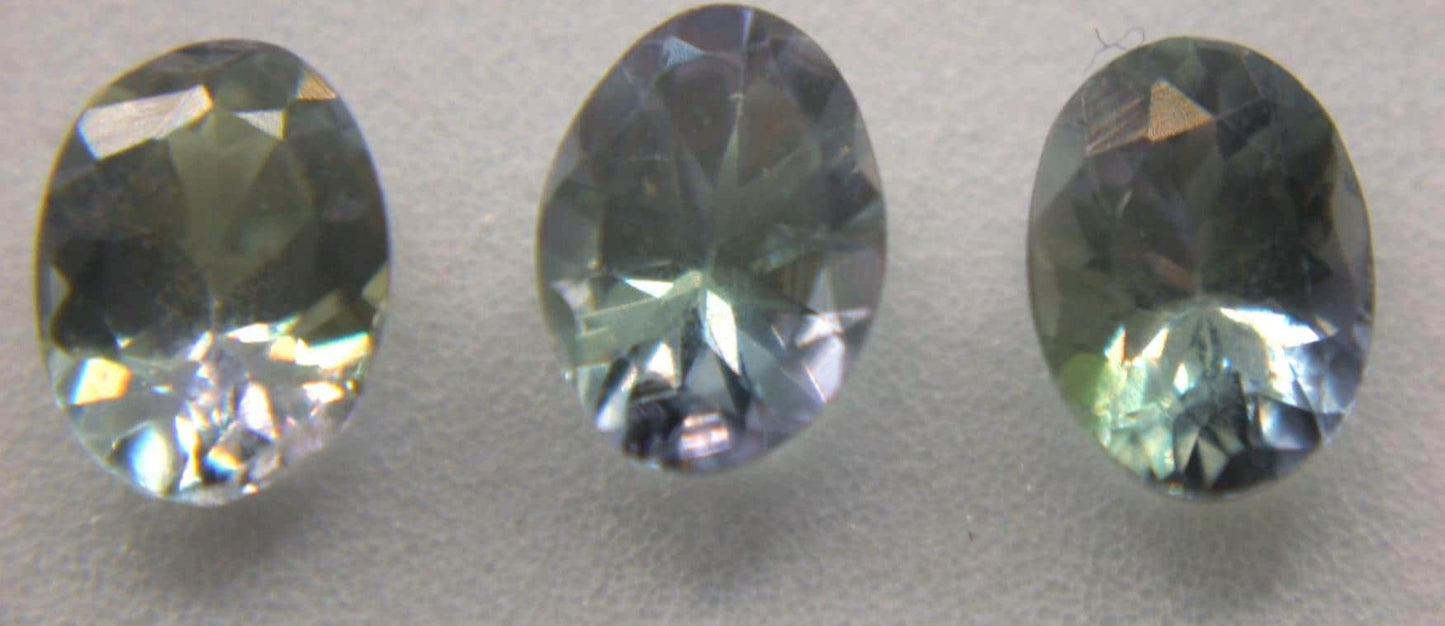 Certified Bi-Color Tanzanite Gemstones | 2.45 TCW Matched Oval Set