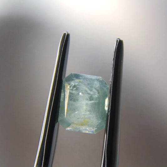 1.65 Ct Natural Montana Sapphire | Hand Mined Emerald Cut Light Blue Green Loose Gemstone | Montana Mined Sapphire | USA Gemstone