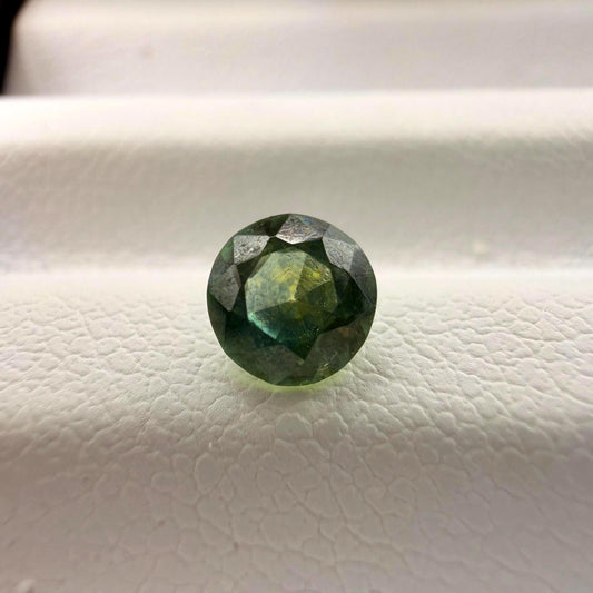 0.50 Ct Natural Montana Sapphire | Round Green Teal Loose Sapphire | Hand Mined Montana Gemstone | American Mined September Birthstone