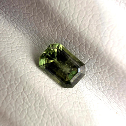 0.65 Ct Natural Montana Sapphire | Emerald Cut Green Teal Loose Gemstone | Hand Mined Montana Sapphire | American Mined September Birthstone