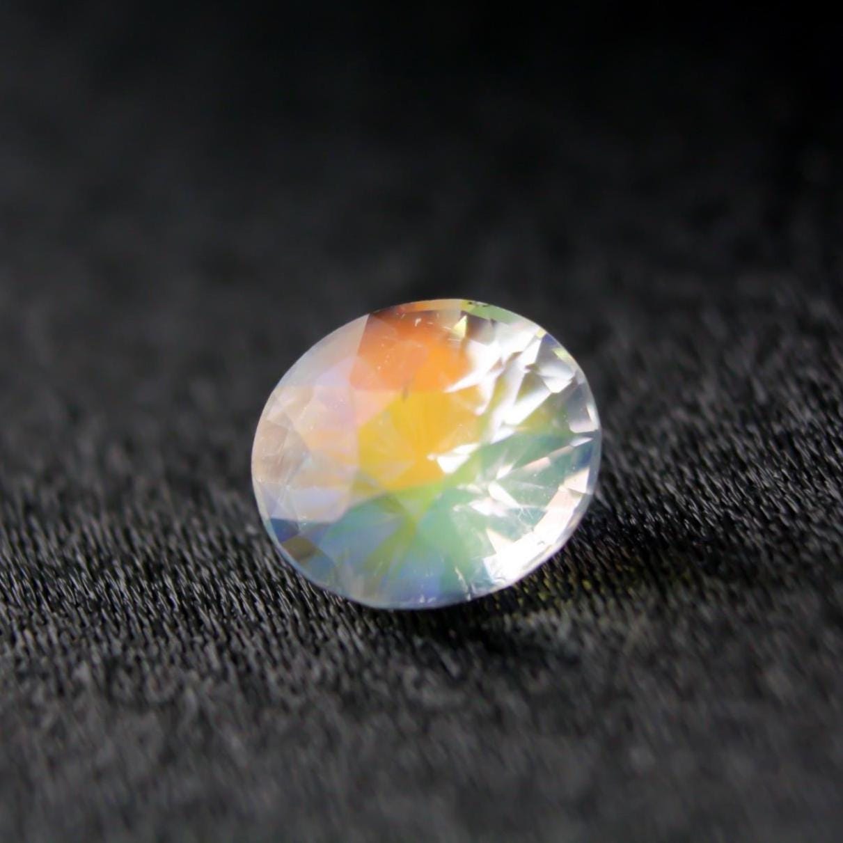 Natural Rainbow Moonstone Oval Gemstone | Certified Labradorite Loose Gem 1.63 Ct