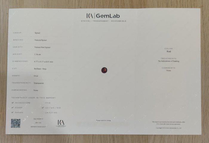 1.36 Ct Natural Red Spinel | Certified Unheated Red Spinel | Oval Cut Loose Gemstone | Collector Gem | July Birthstone Alternative