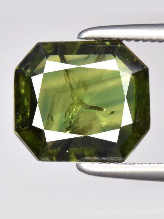 2.04 Ct Yellow Green Sapphire | Natural Certified Sapphire | Octagon Cut Loose Gemstone | Unique Alternative Engagement Stone