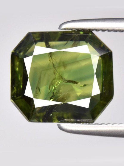 2.04 Ct Yellow Green Sapphire | Natural Certified Sapphire | Octagon Cut Loose Gemstone | Unique Alternative Engagement Stone