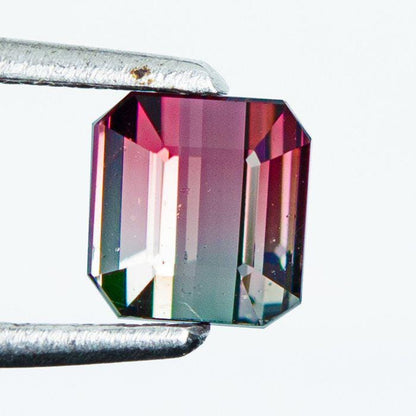 Natural Bi-Color Tourmaline Gemstone | IGI Certified Emerald Cut Loose Gemstone
